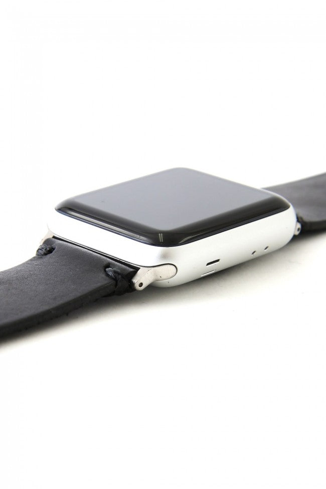 Apple Watch Band - Pueblo Leather Black  - Silver Type 1