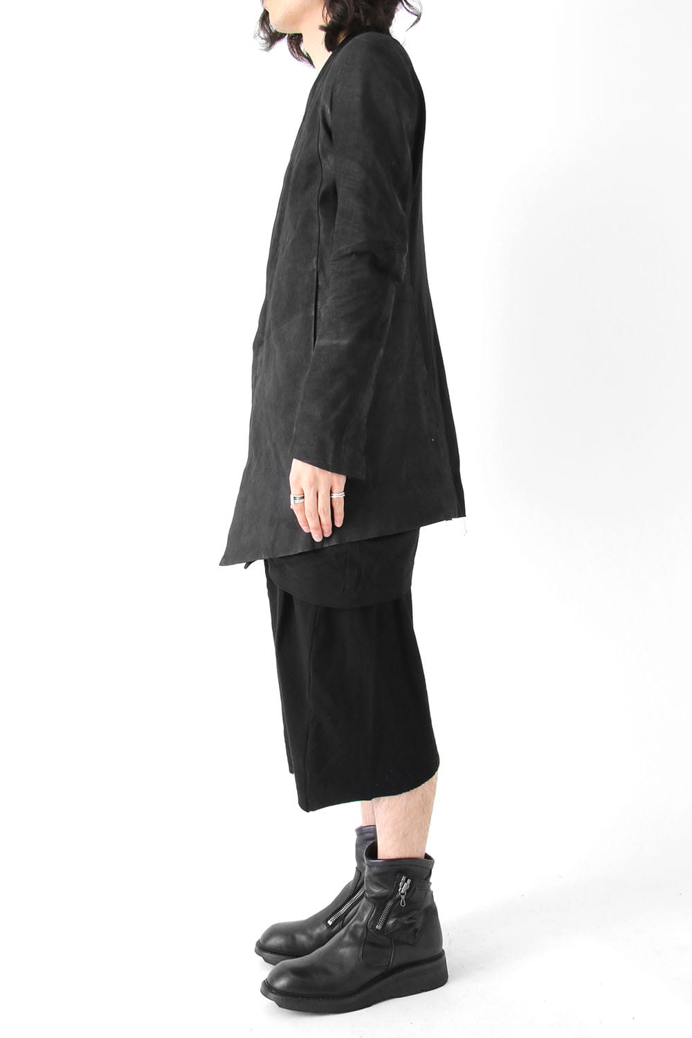 17PFW Collarless Classic Coat