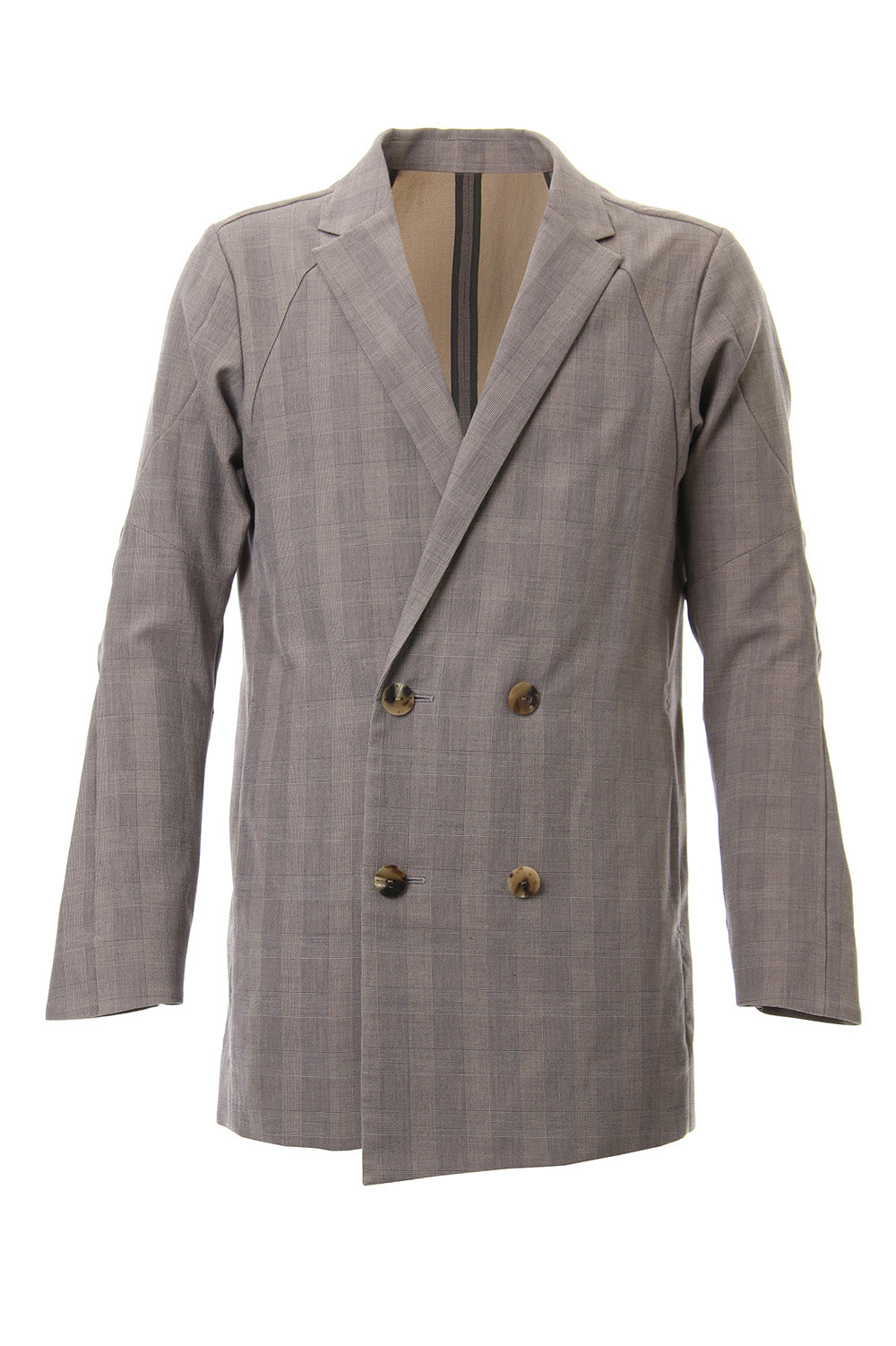 Double breasted jacket cotton glen check