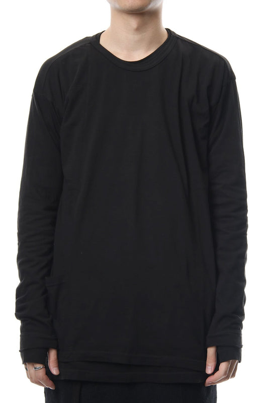 Product Dyeing Coloring Stitching Layered Long Sleeve T Black