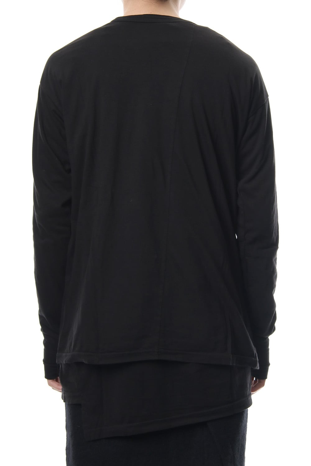 Product Dyeing Coloring Stitching Layered Long Sleeve T Black