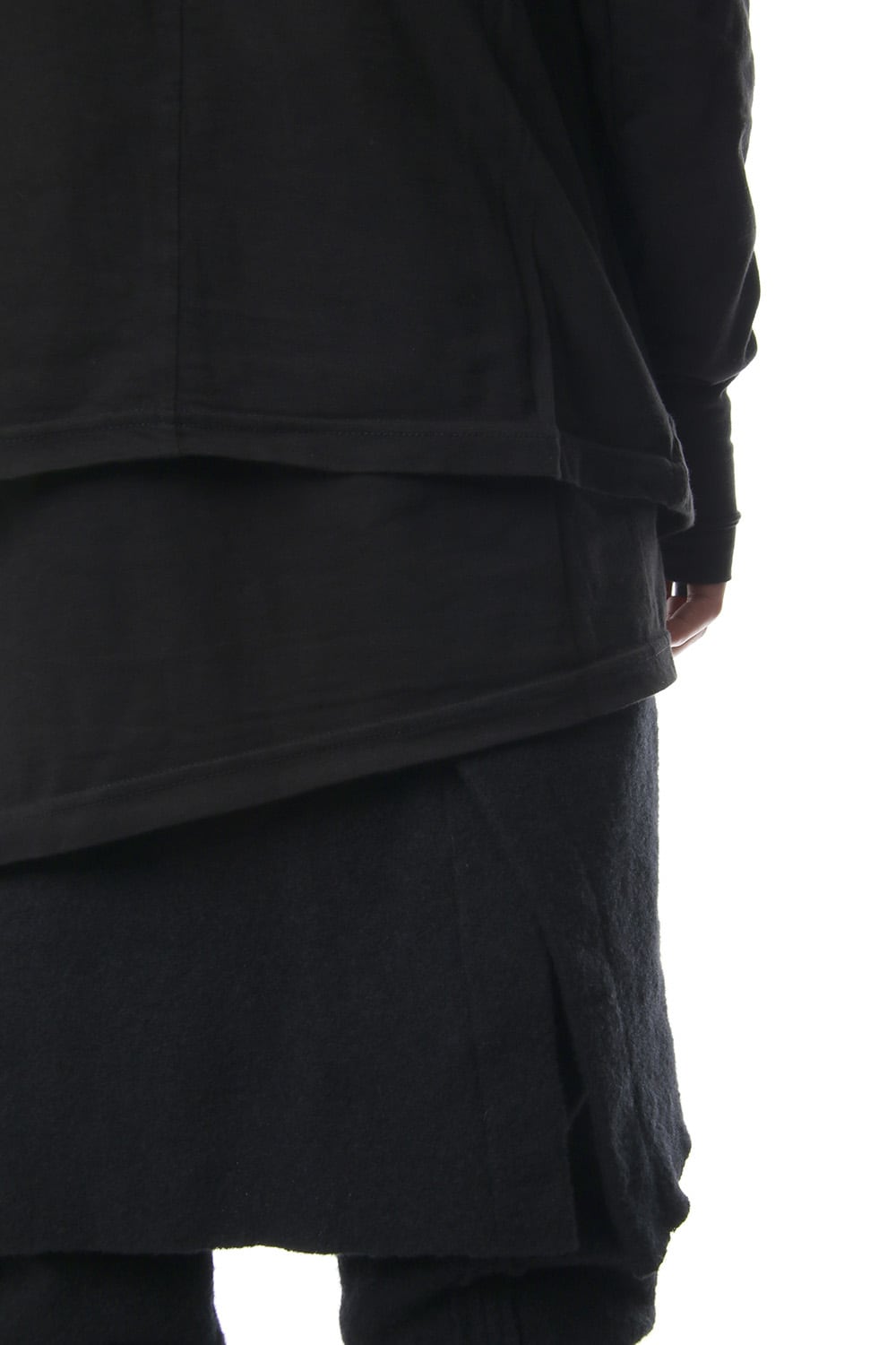 Product Dyeing Coloring Stitching Layered Long Sleeve T Black