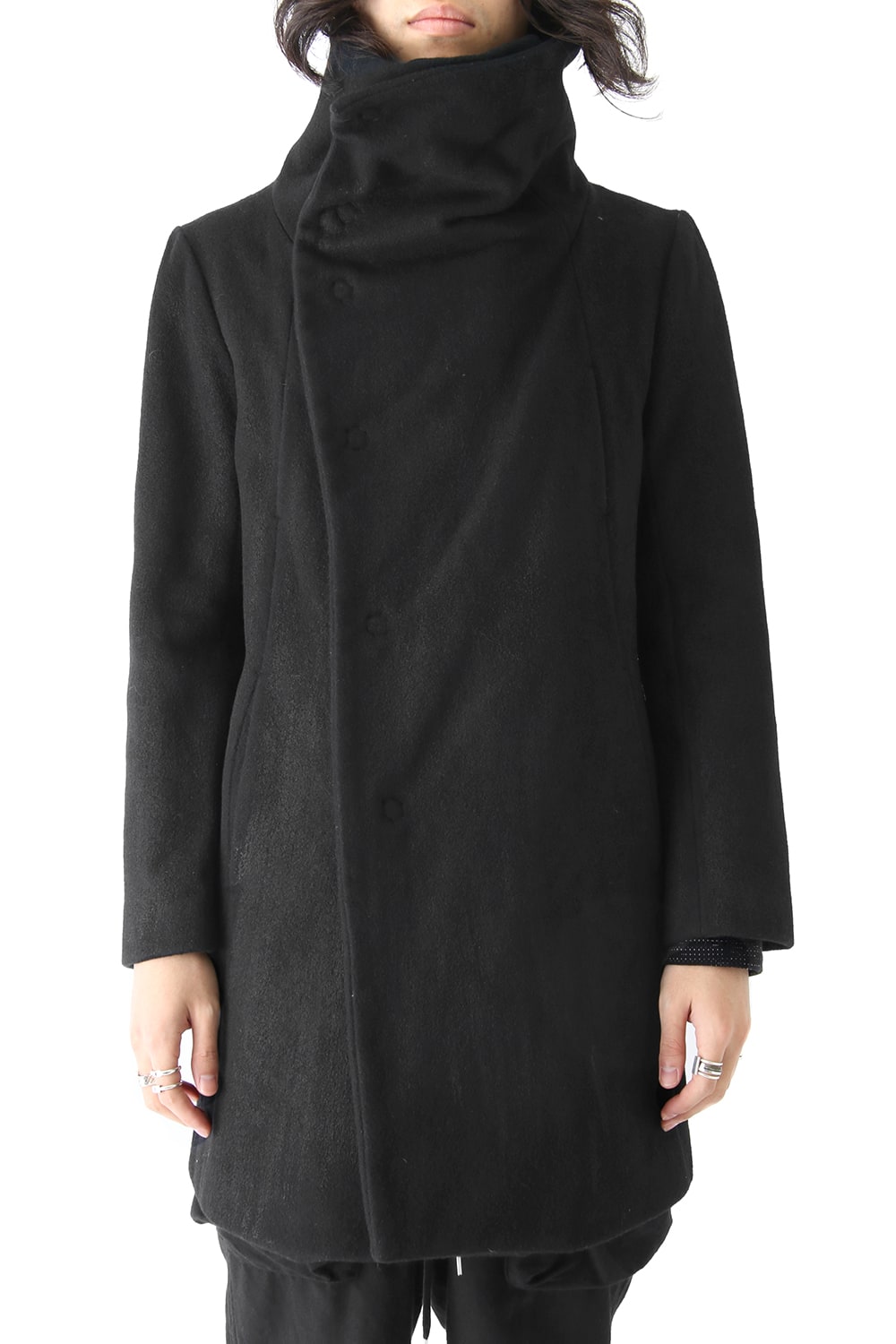 Coating Wool Melton High Neck Coat