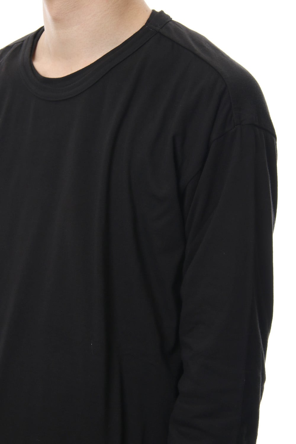 Product Dyeing Coloring Stitching Layered Long Sleeve T Black