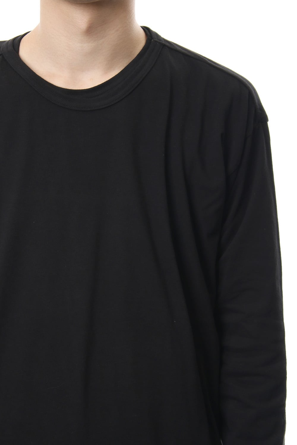 Product Dyeing Coloring Stitching Layered Long Sleeve T Black