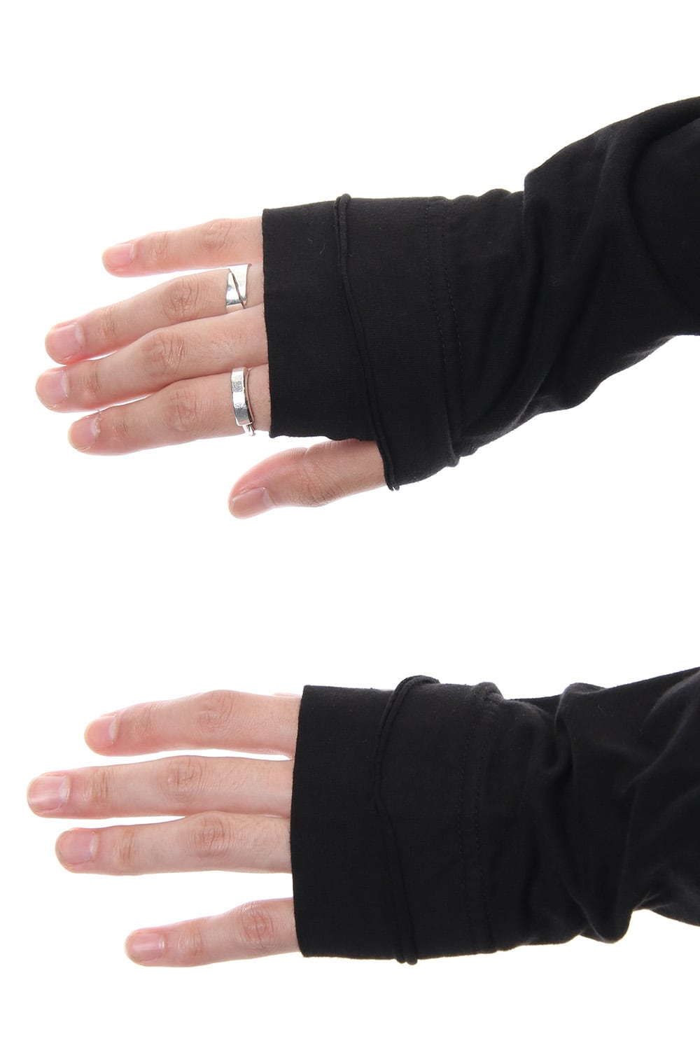 Product Dyeing Coloring Stitching Layered Long Sleeve T Black