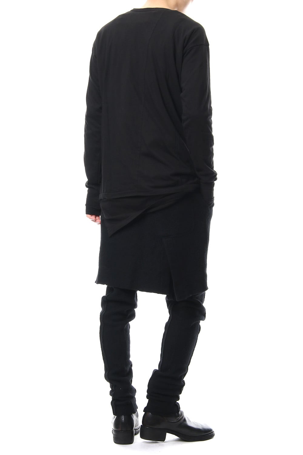 Product Dyeing Coloring Stitching Layered Long Sleeve T Black