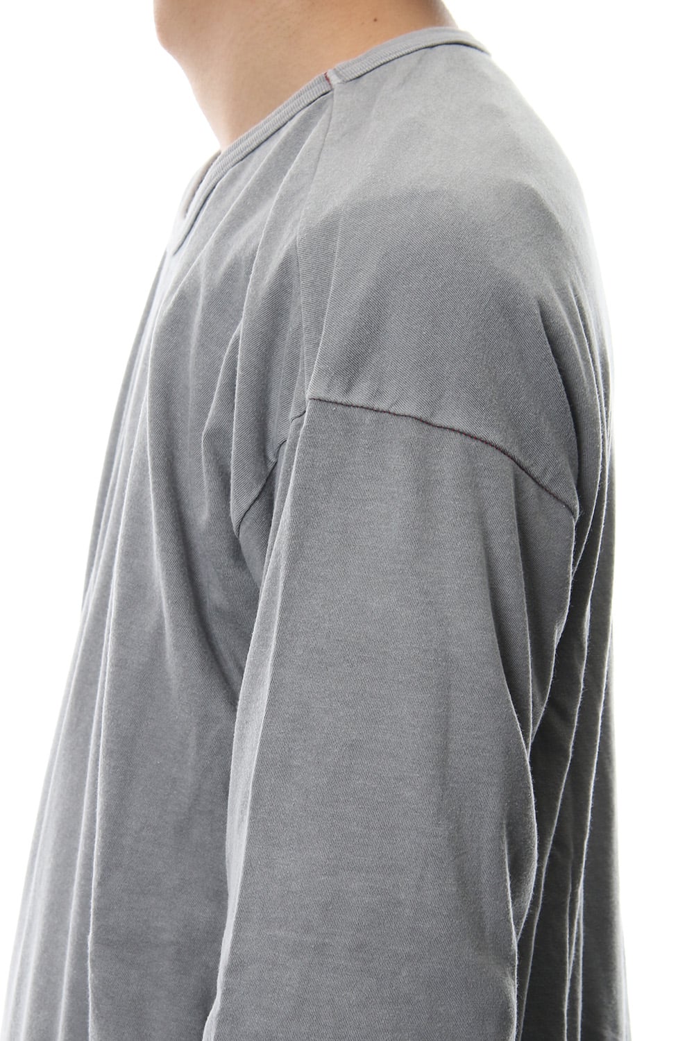 Product Dyeing Coloring Stitching Layered Long Sleeve T L.Gray
