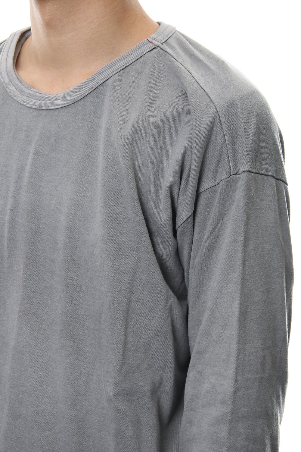 Product Dyeing Coloring Stitching Layered Long Sleeve T L.Gray