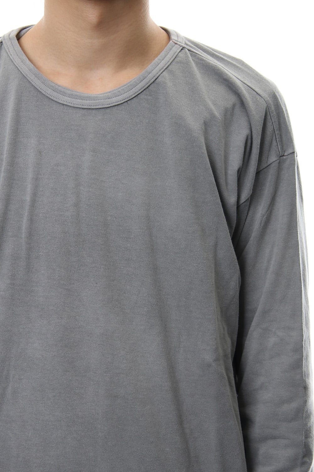 Product Dyeing Coloring Stitching Layered Long Sleeve T L.Gray
