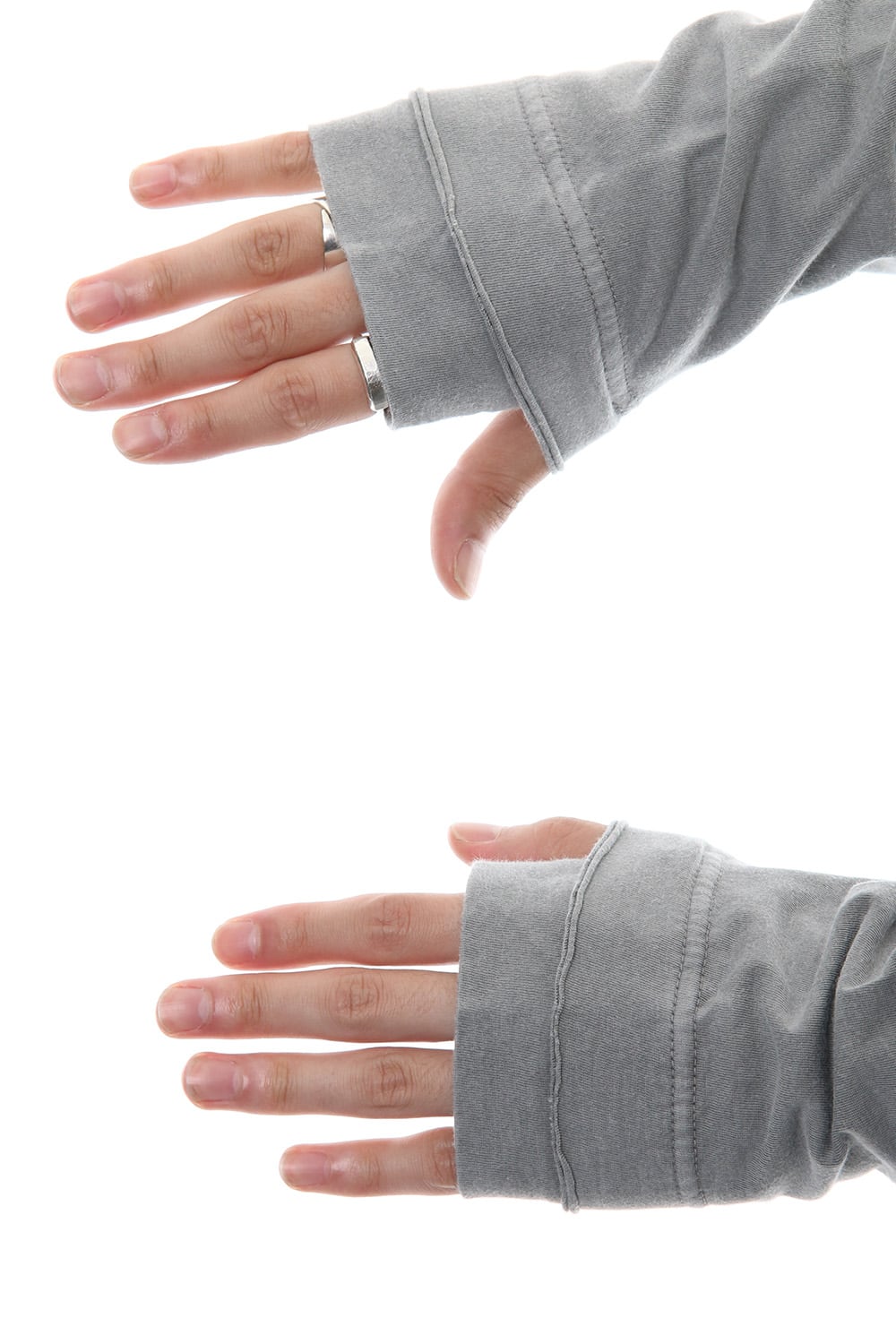 Product Dyeing Coloring Stitching Layered Long Sleeve T L.Gray