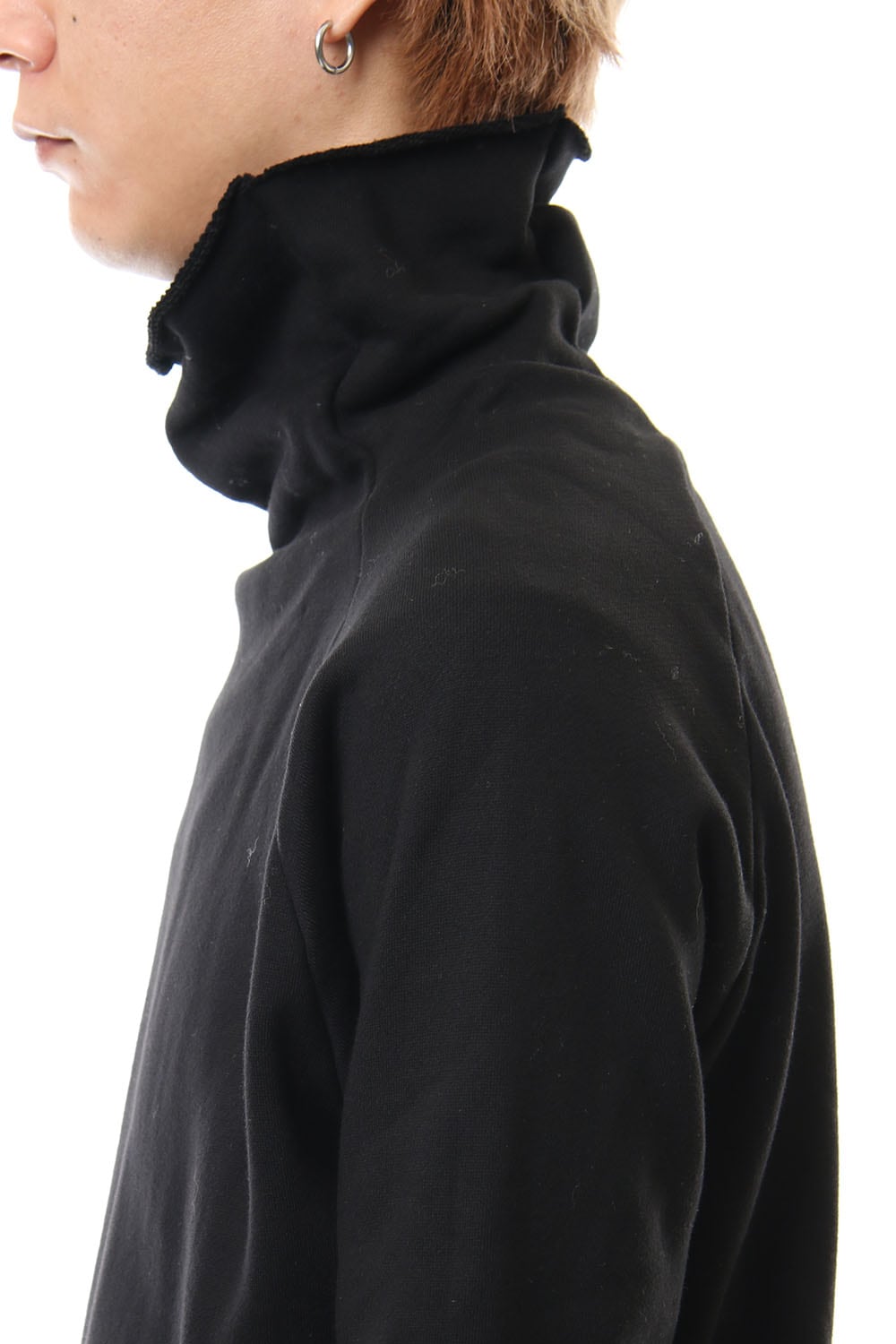 Cotton Sweat Bottle Neck T-Shirts Black