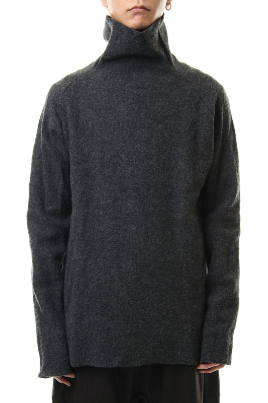 Boucle Bottle Neck L/S Knit D.Gray