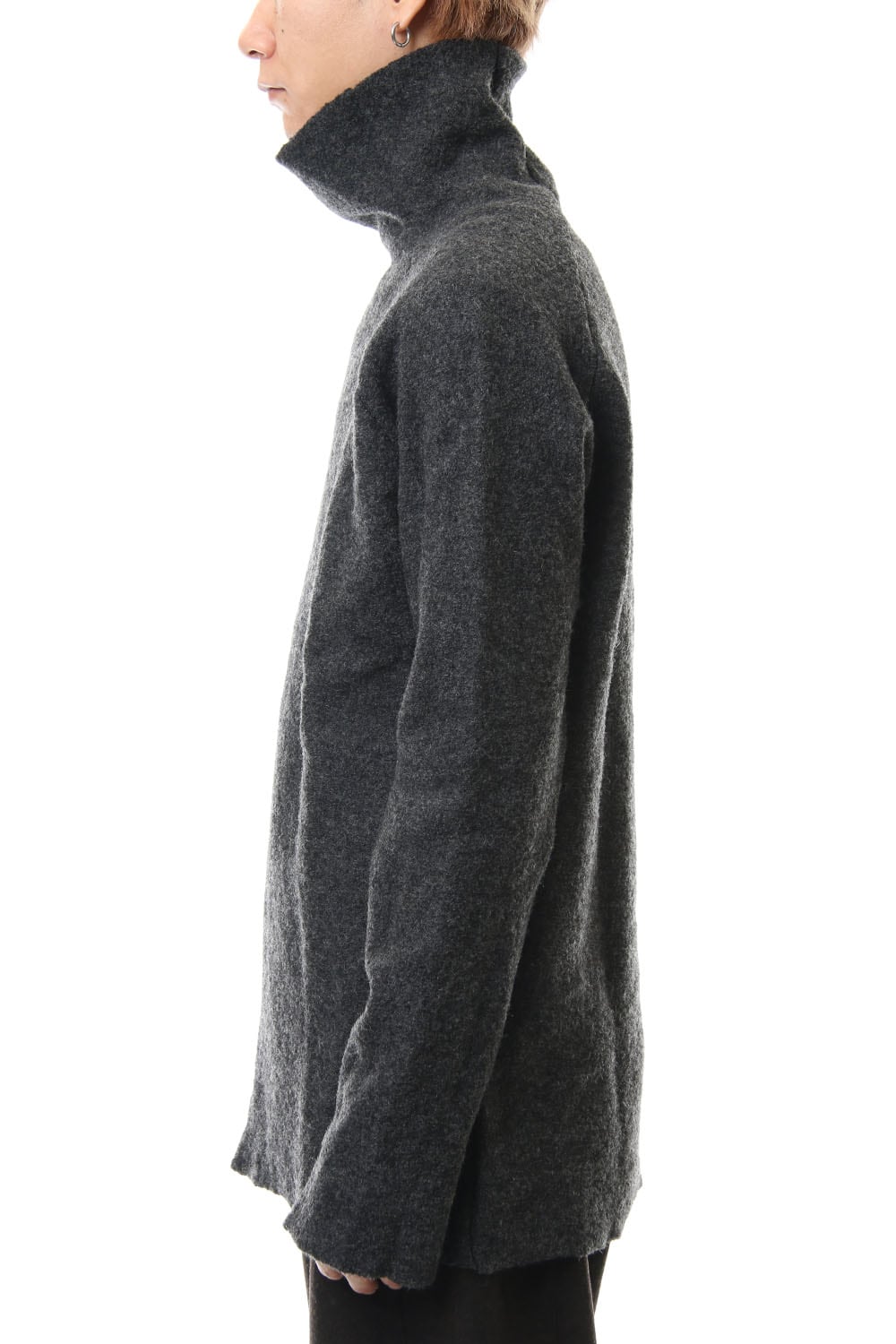 Boucle Bottle Neck L/S Knit D.Gray