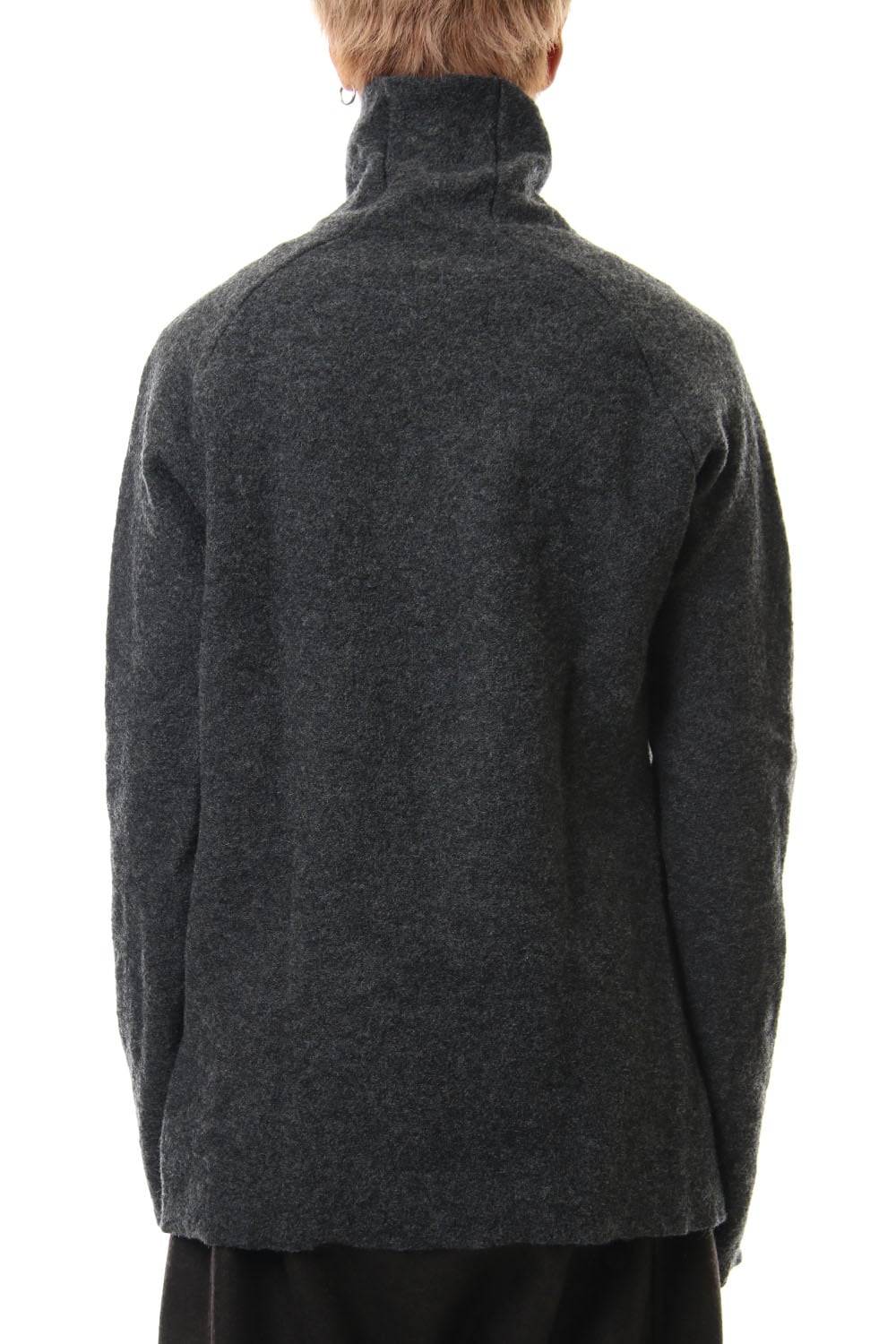 Boucle Bottle Neck L/S Knit D.Gray