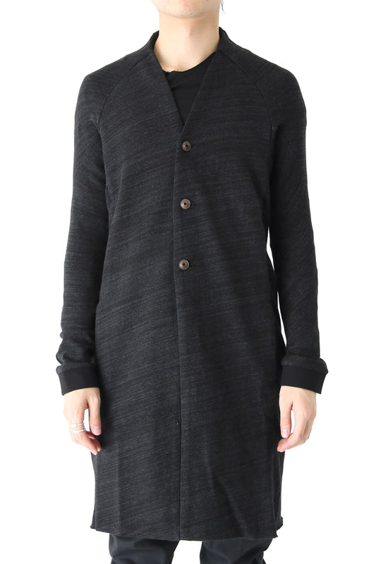 Knit Coat Linen Cotton Jersey Blue Gray