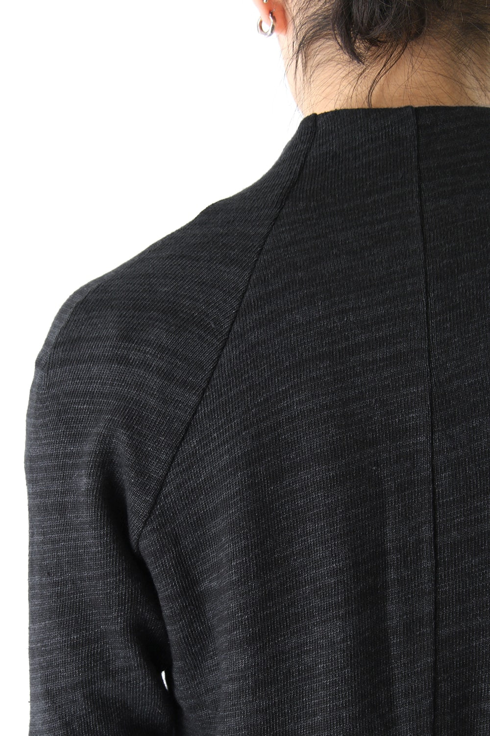 Knit Coat Linen Cotton Jersey Blue Gray