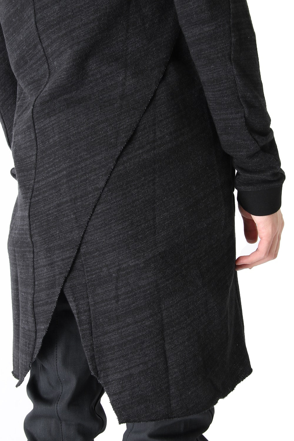 Knit Coat Linen Cotton Jersey Blue Gray