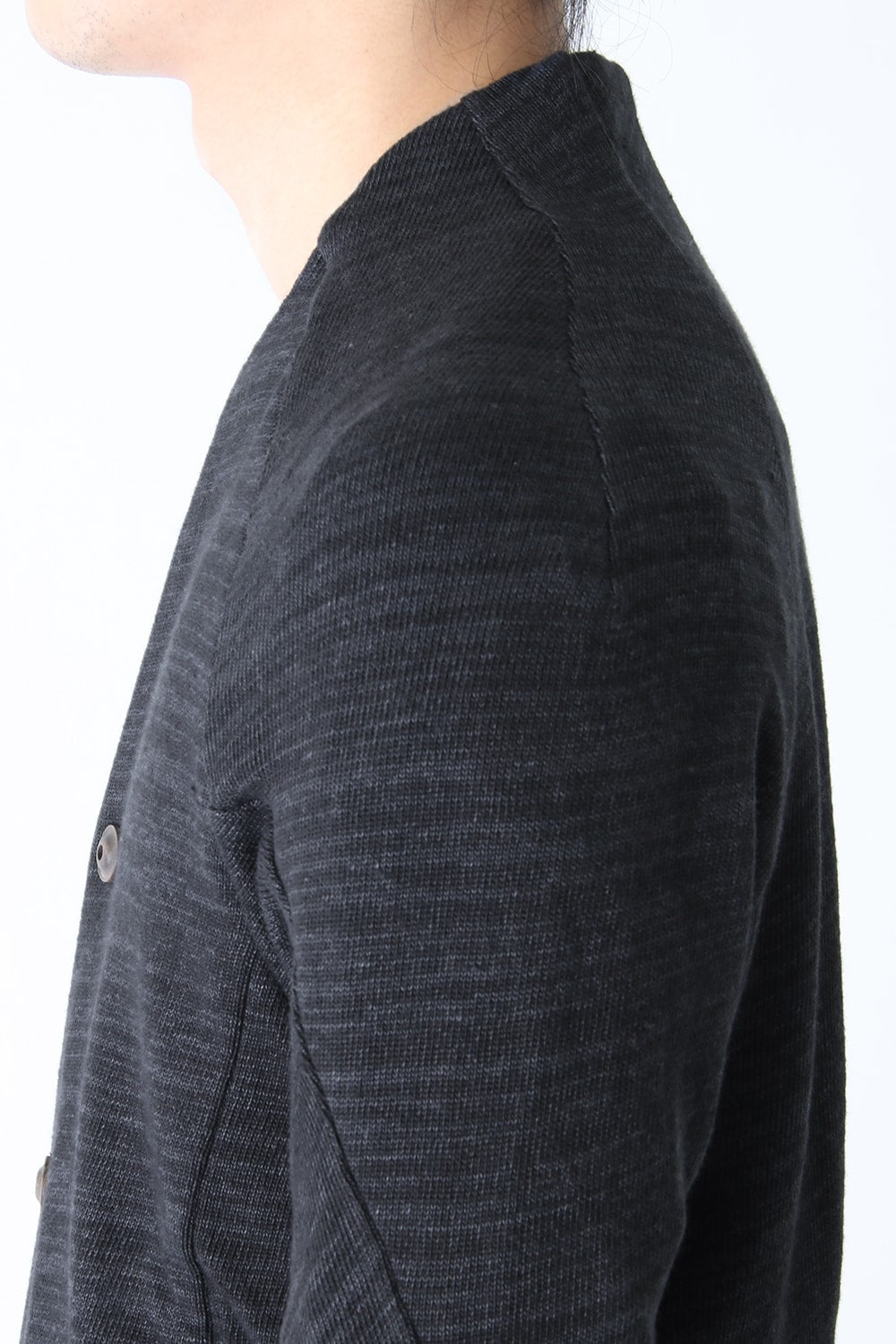 Knit Coat Linen Cotton Jersey Blue Gray