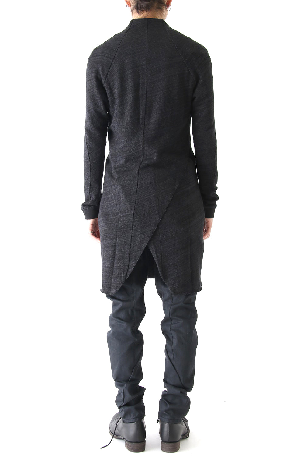 Knit Coat Linen Cotton Jersey Blue Gray