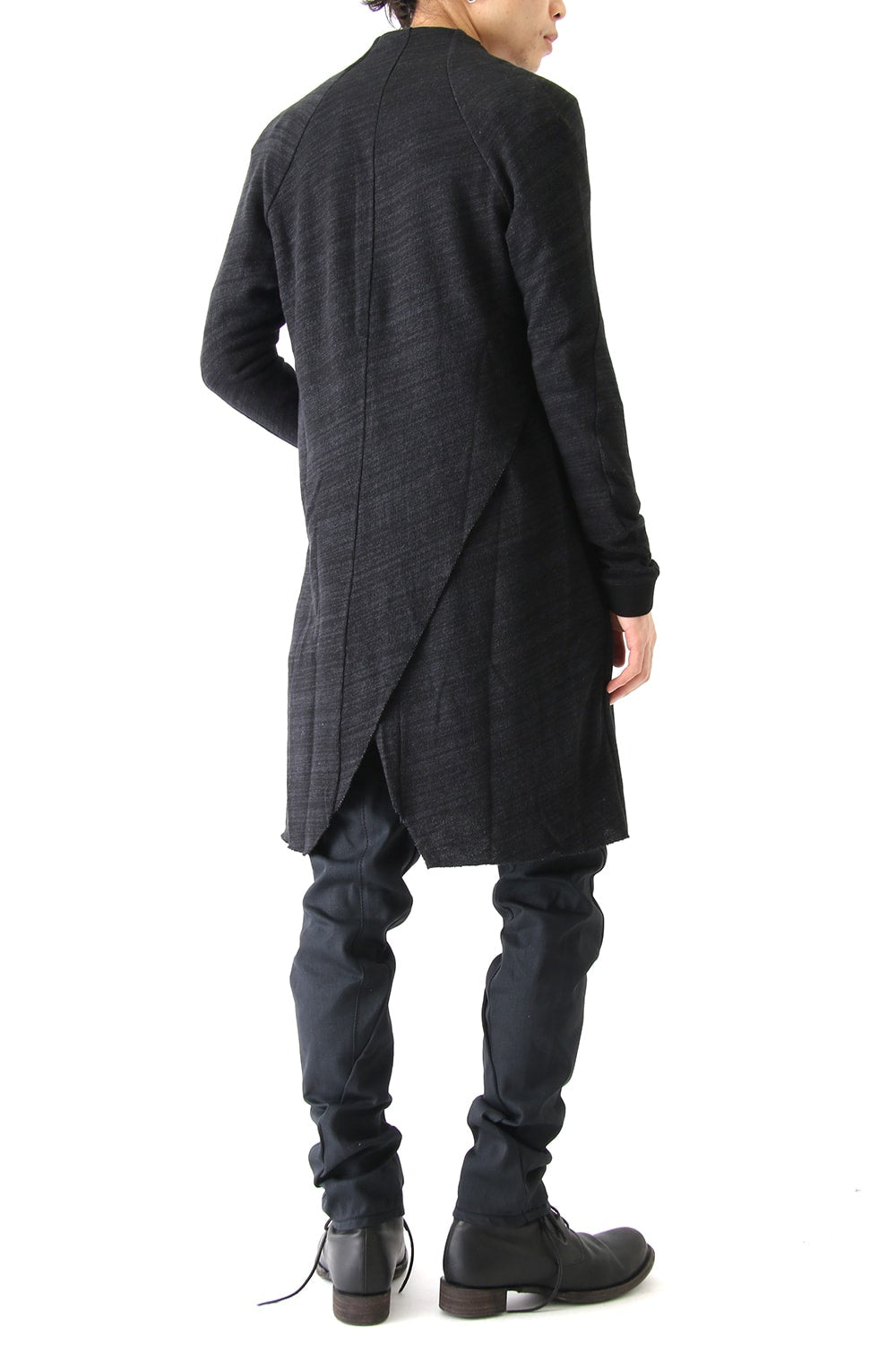 Knit Coat Linen Cotton Jersey Blue Gray