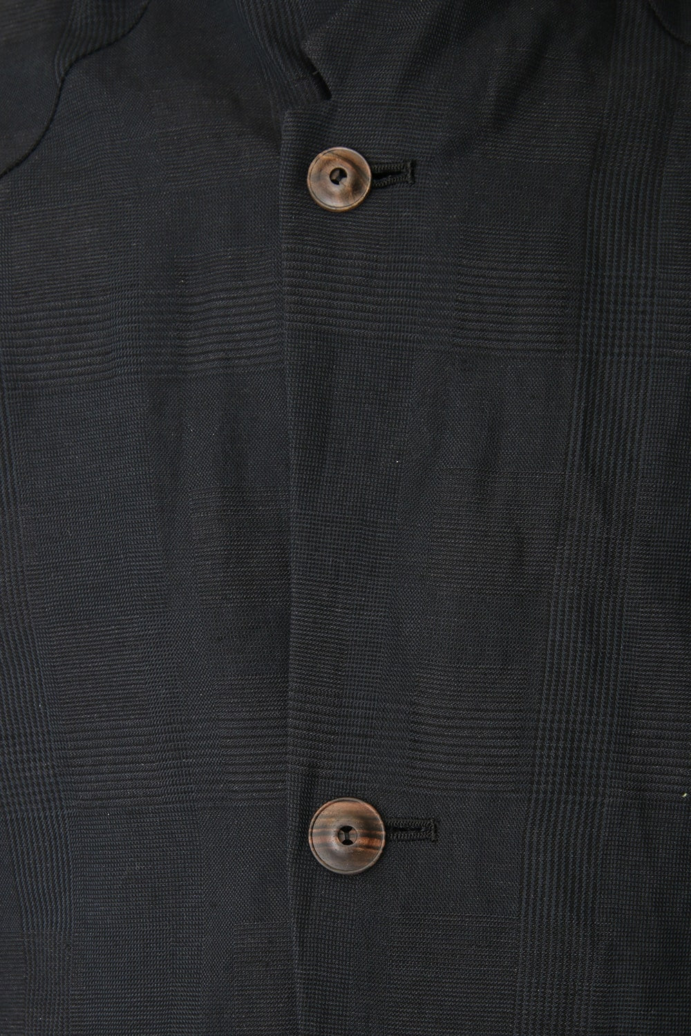 Jacket Cotton Linen Check Blue Black