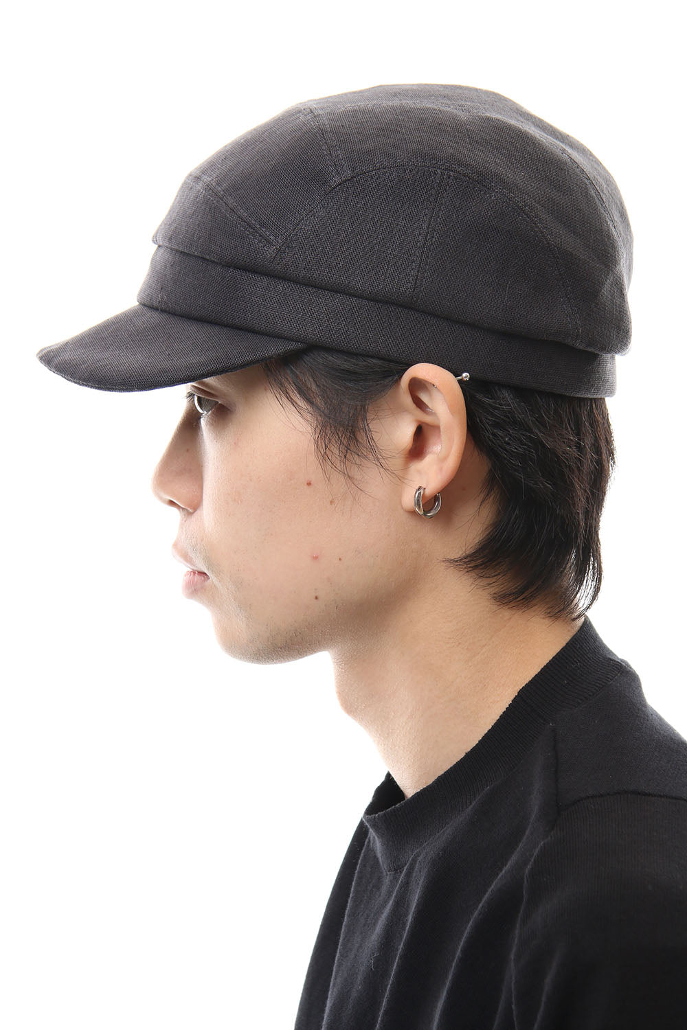 Cap LINEN FABRIC - Charcoal