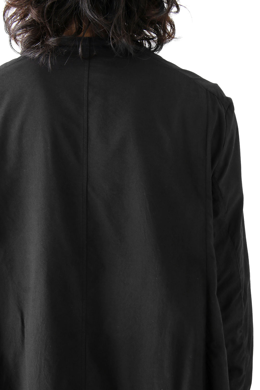 SEAMED COLLARLESS SHIRT COAT