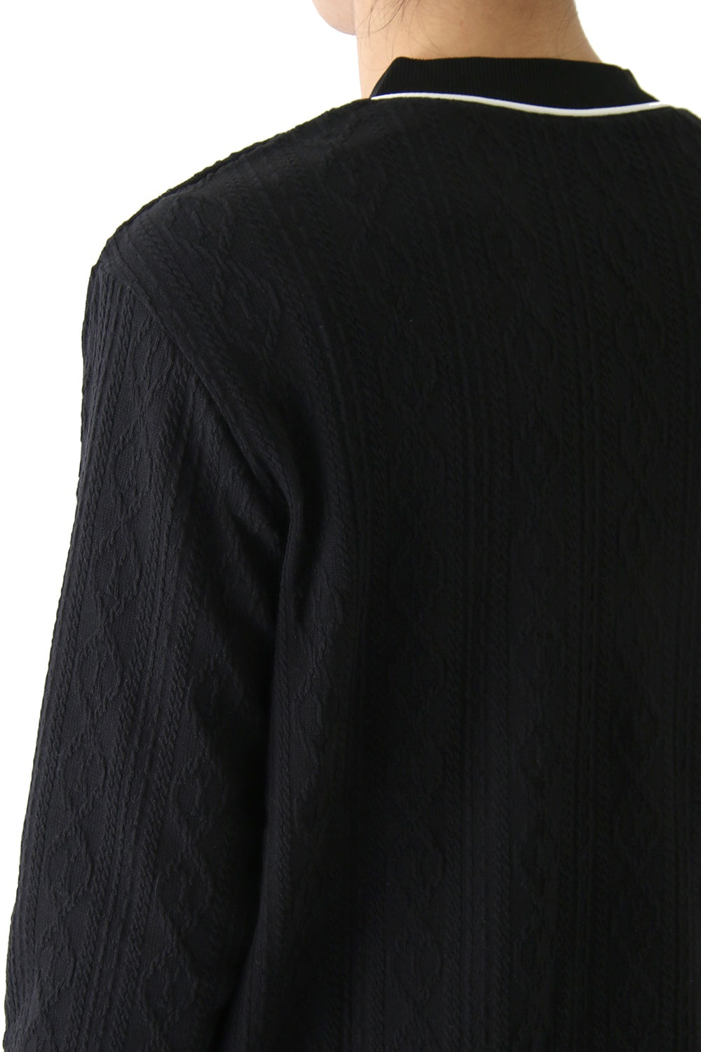 LIGHTケーブル V NECK KNIT (BLACK)