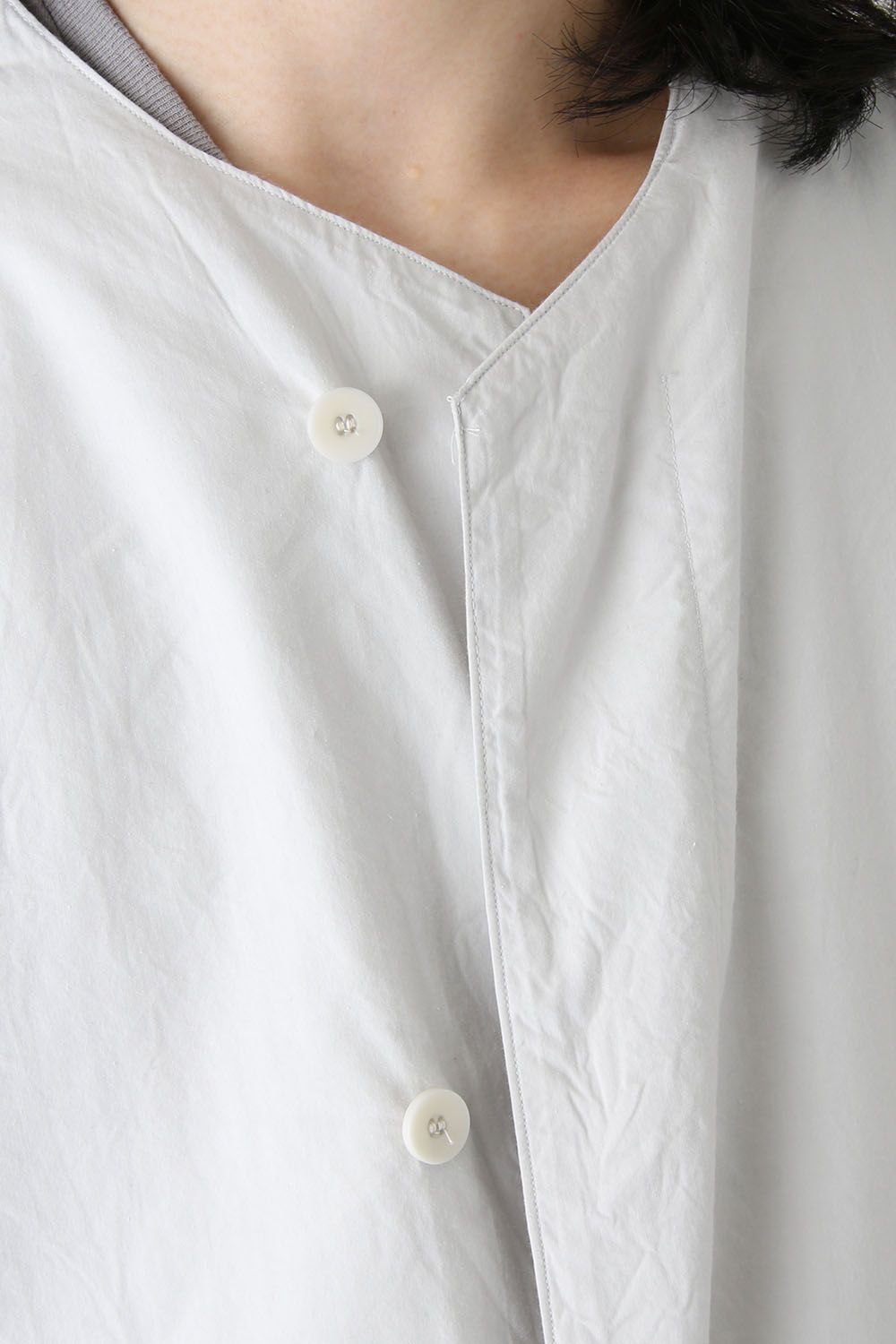 SEAMED COLLARLESS SHIRT COAT