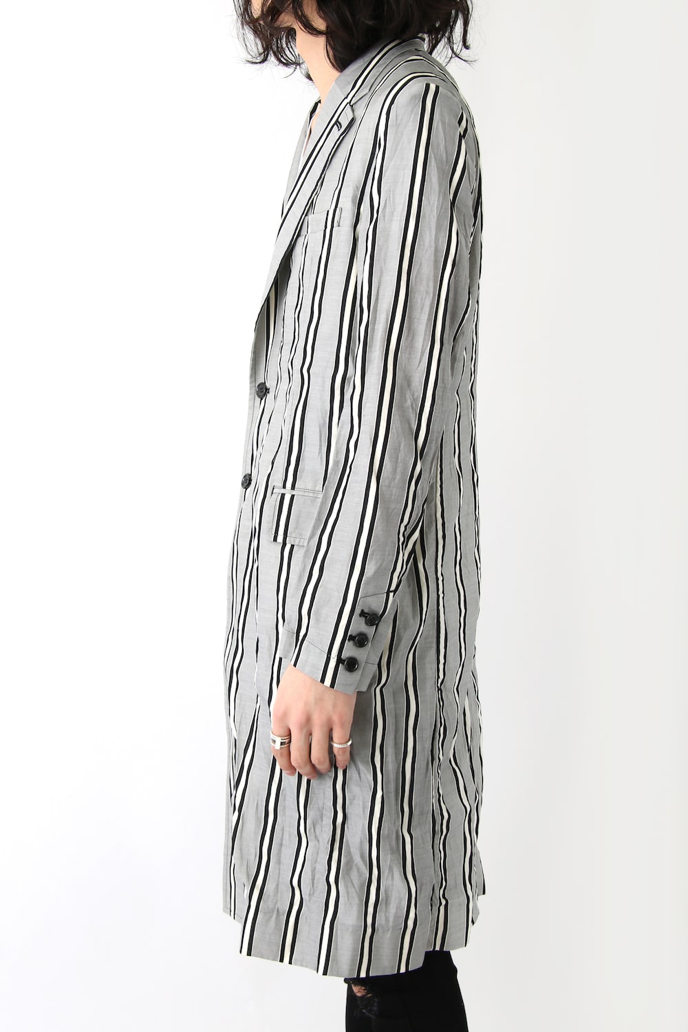 GROOVE STRIPE JACQUARD LONG JACKET