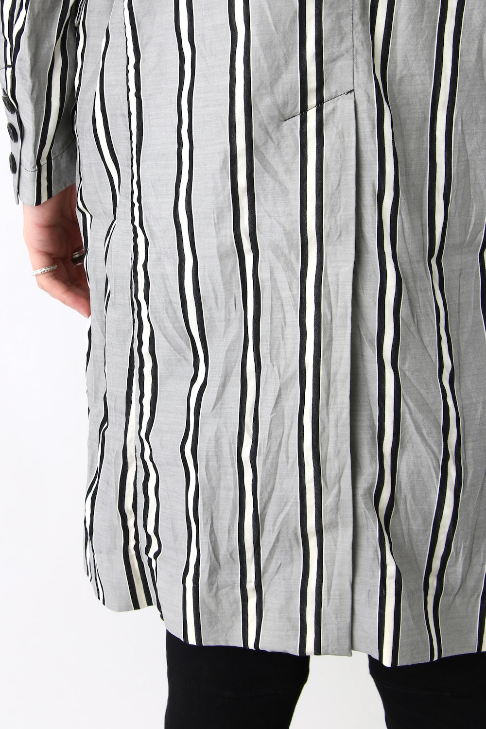 GROOVE STRIPE JACQUARD LONG JACKET