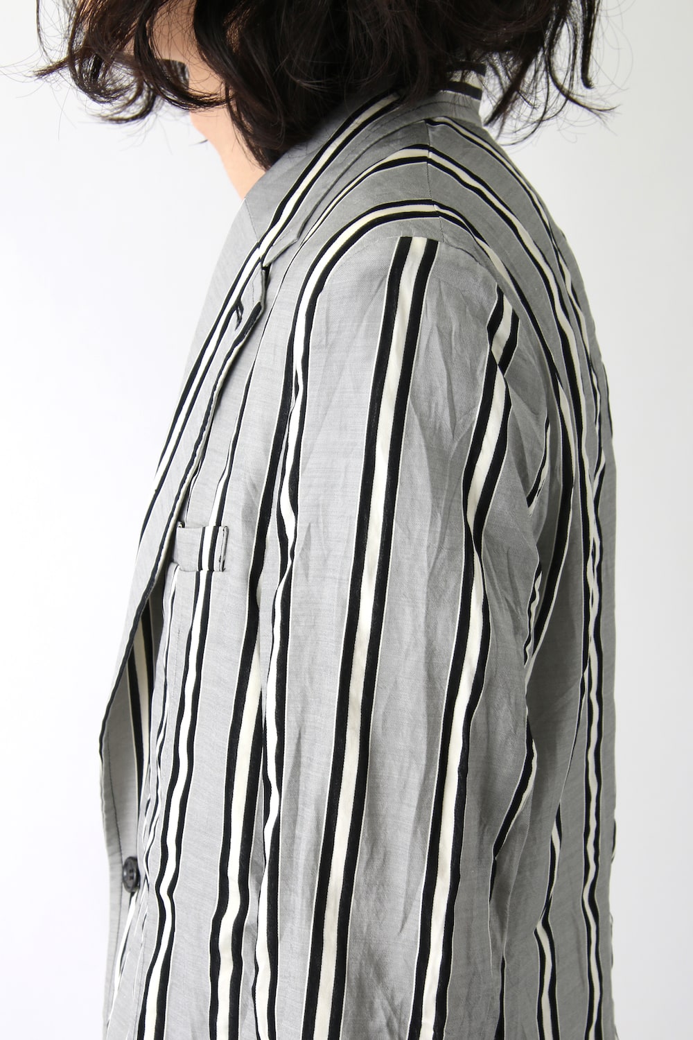GROOVE STRIPE JACQUARD LONG JACKET