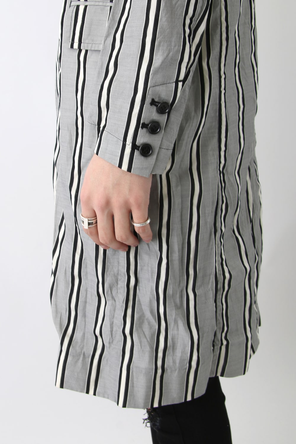 GROOVE STRIPE JACQUARD LONG JACKET