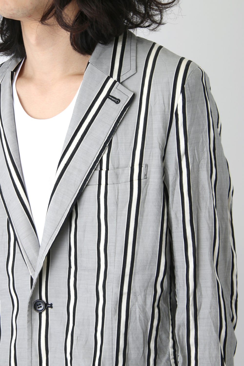 GROOVE STRIPE JACQUARD LONG JACKET