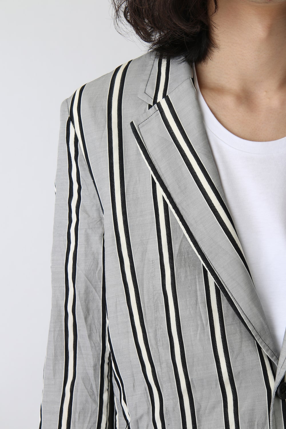 GROOVE STRIPE JACQUARD LONG JACKET