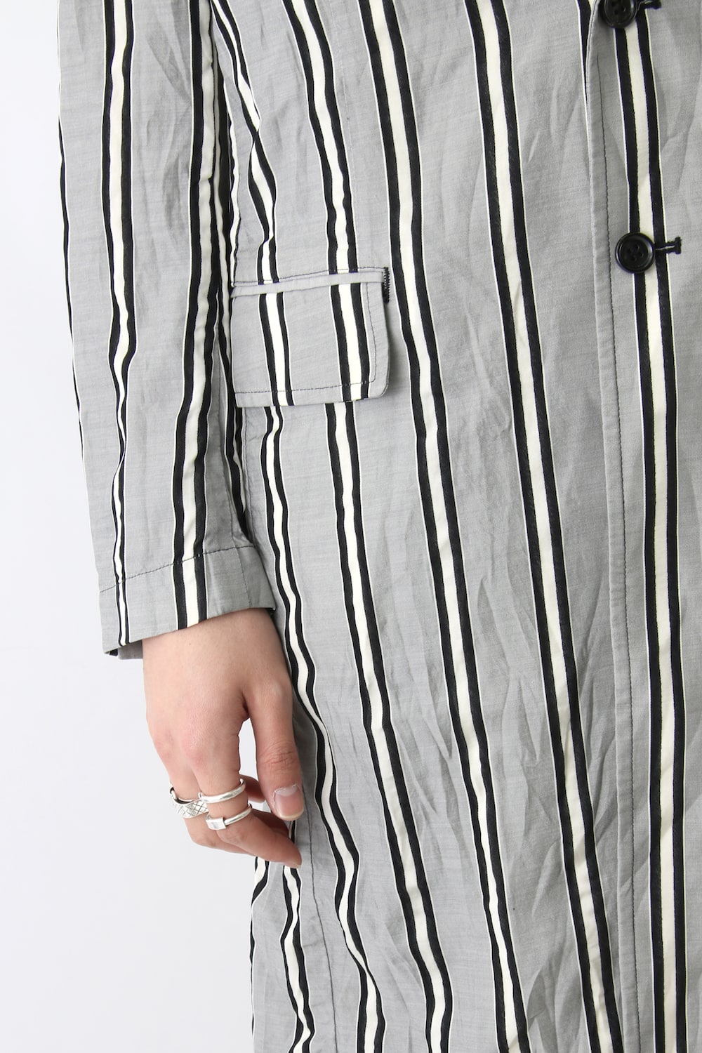 GROOVE STRIPE JACQUARD LONG JACKET