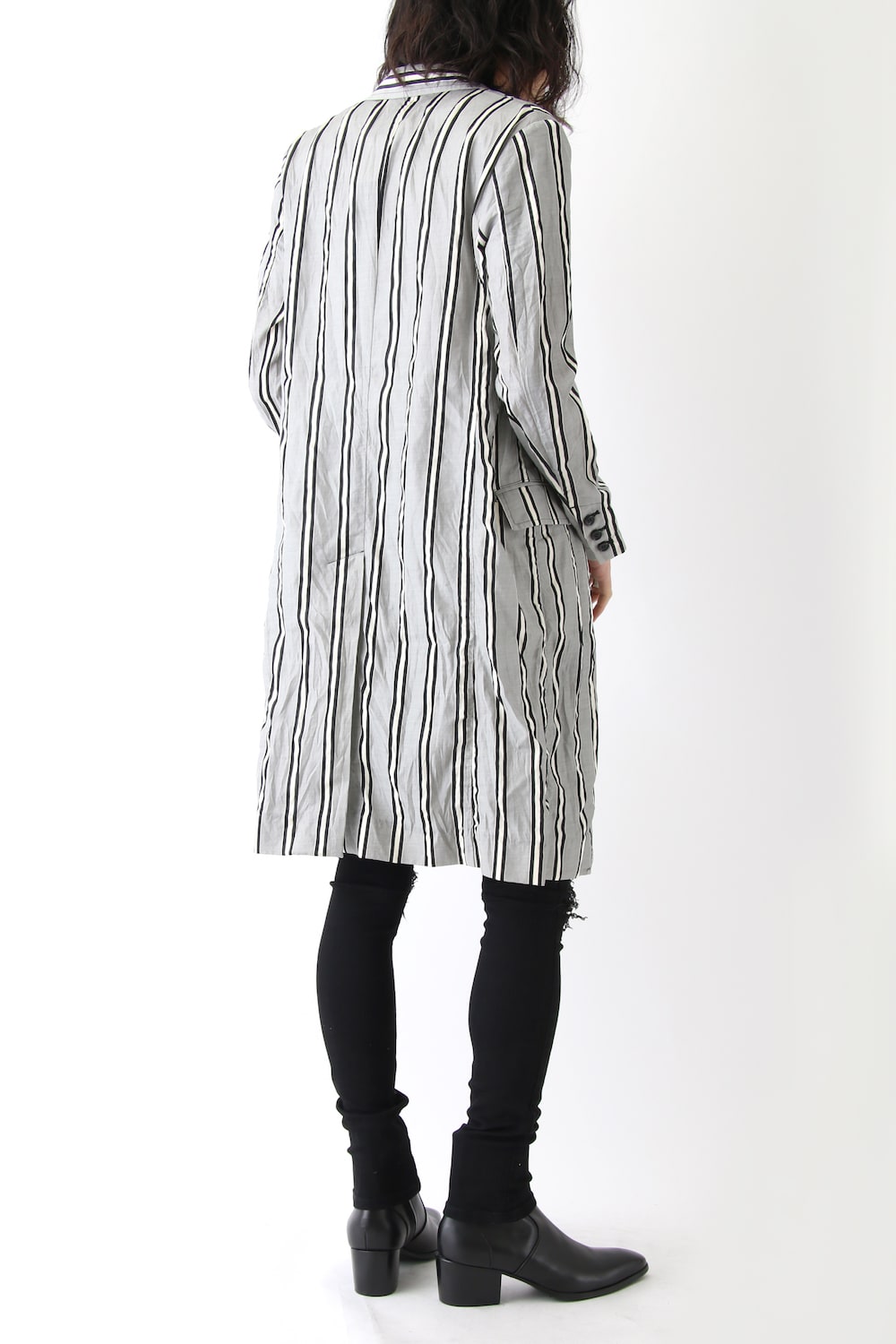 GROOVE STRIPE JACQUARD LONG JACKET