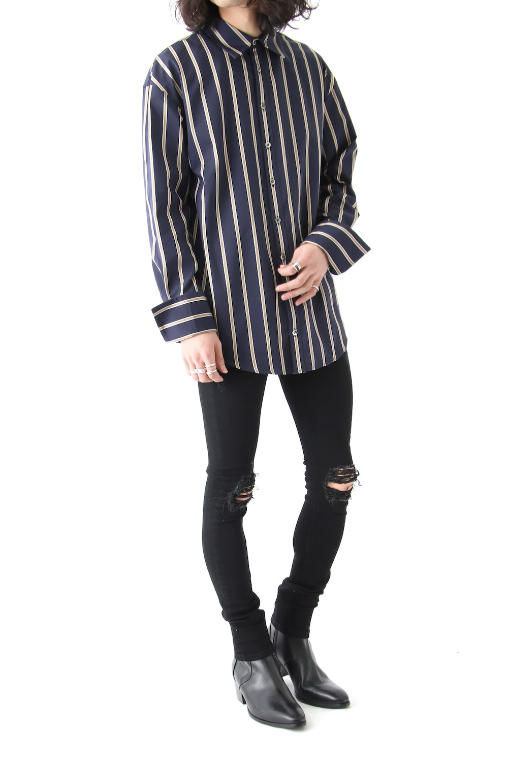 LINE STRIPE LOOSE SHIRTS