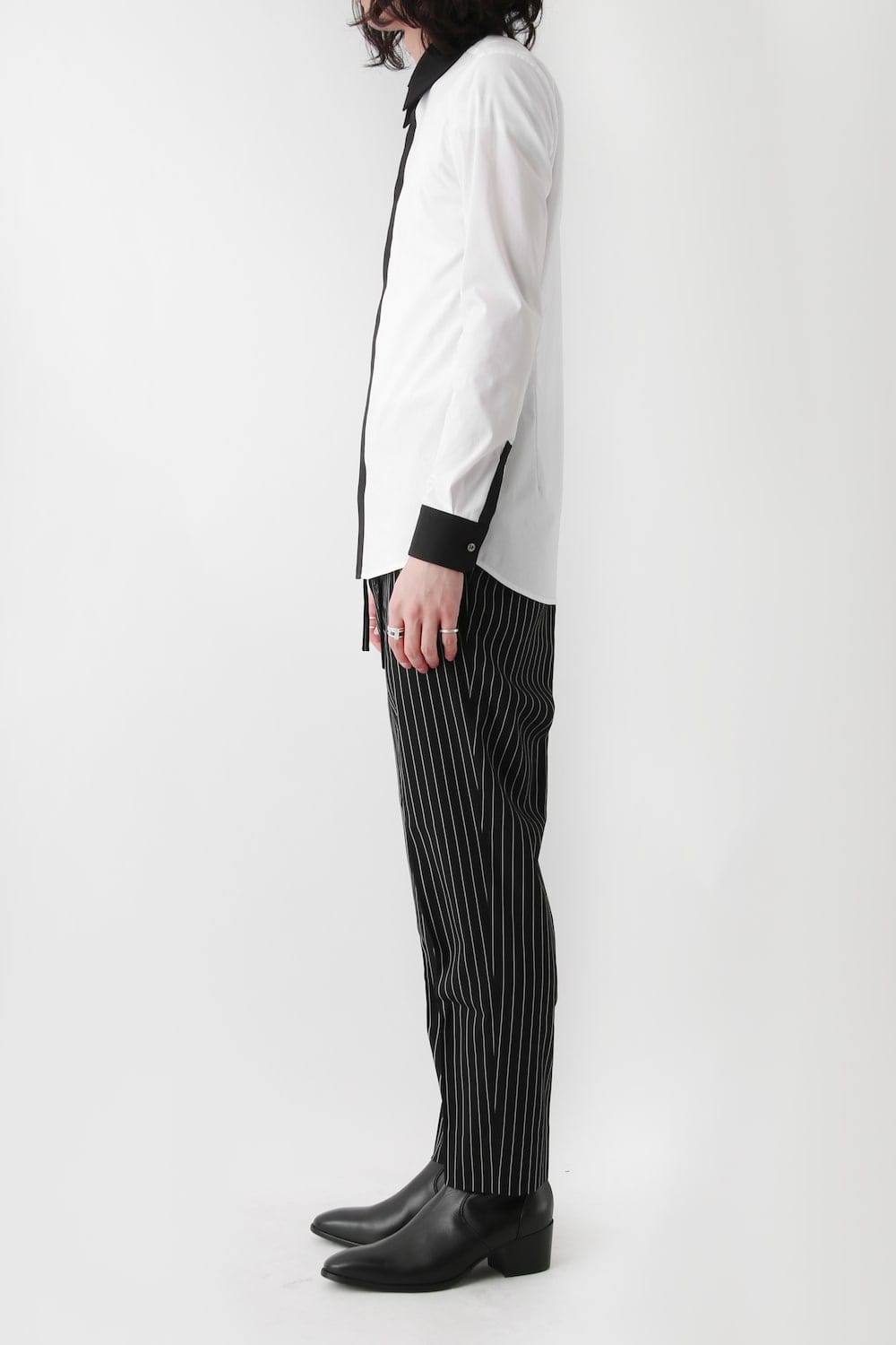 Ten/Ny ツイルストライプストレッチ Drawstring Easy Pants