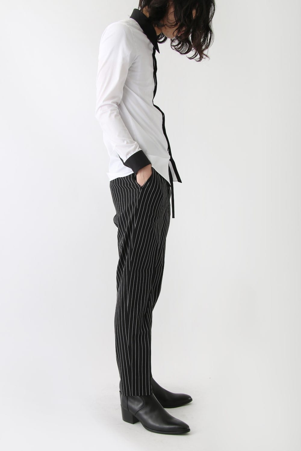 Ten/Ny ツイルストライプストレッチ Drawstring Easy Pants