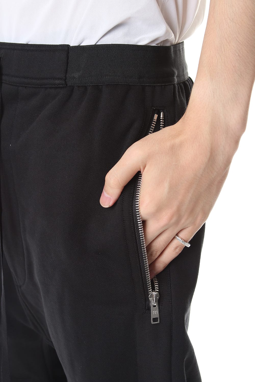 Middle fleece surrouel pants Black