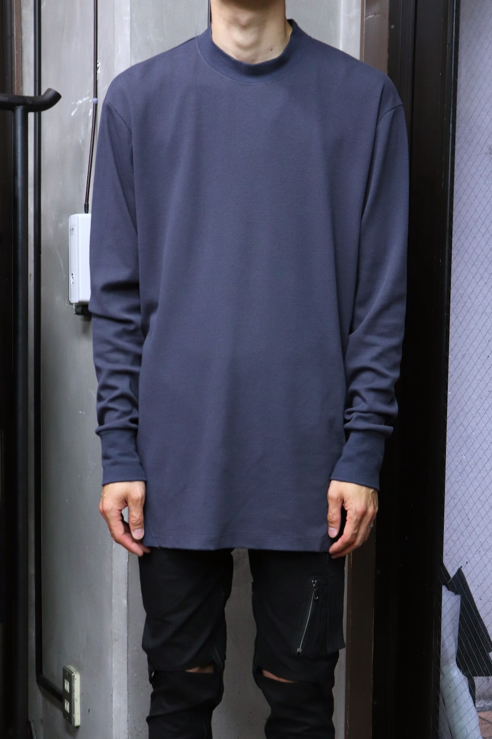 FRAMED HEM SHIRT Blue Gray