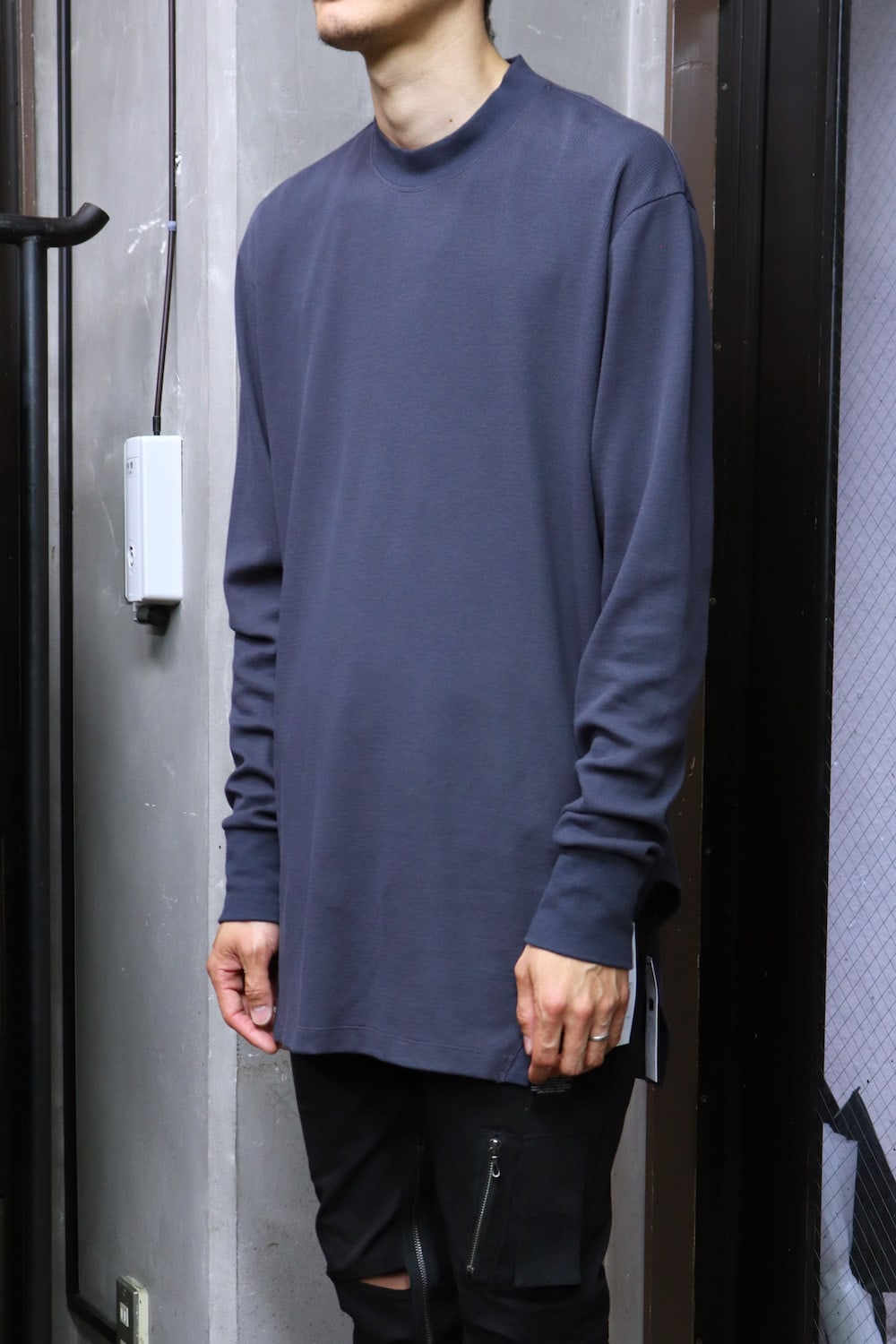 FRAMED HEM SHIRT Blue Gray