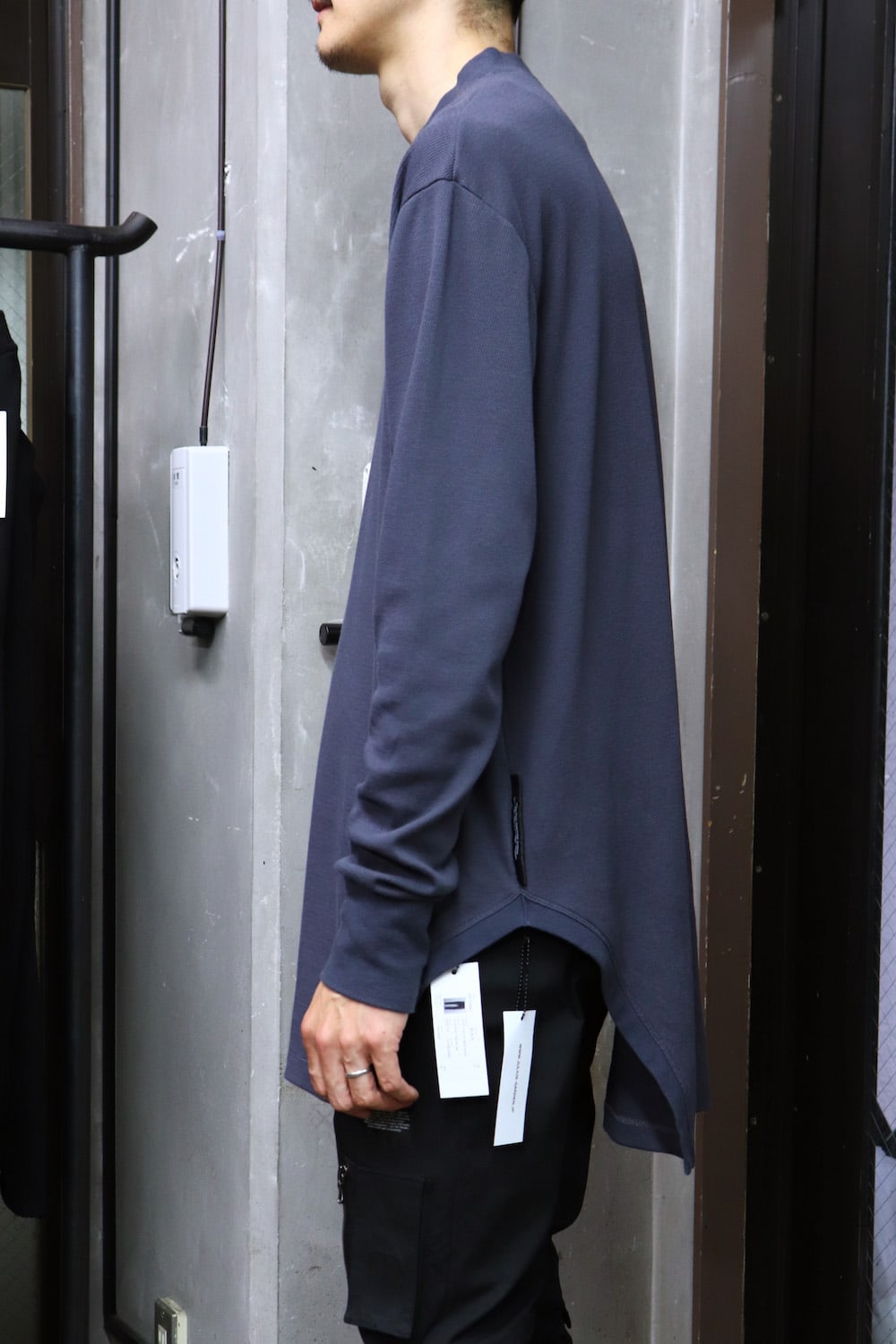 FRAMED HEM SHIRT Blue Gray