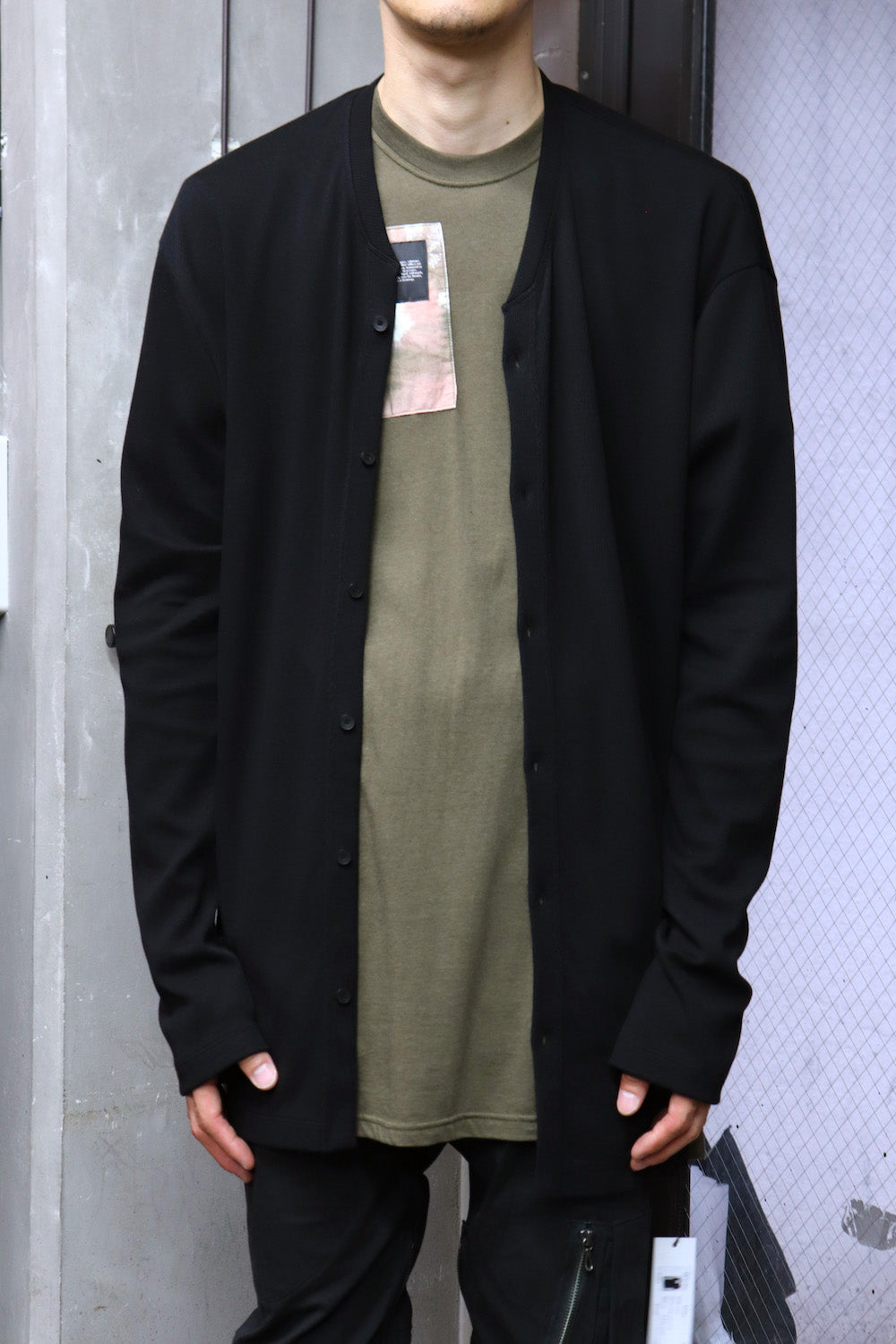 FRAMED HEM CARDIGAN Black