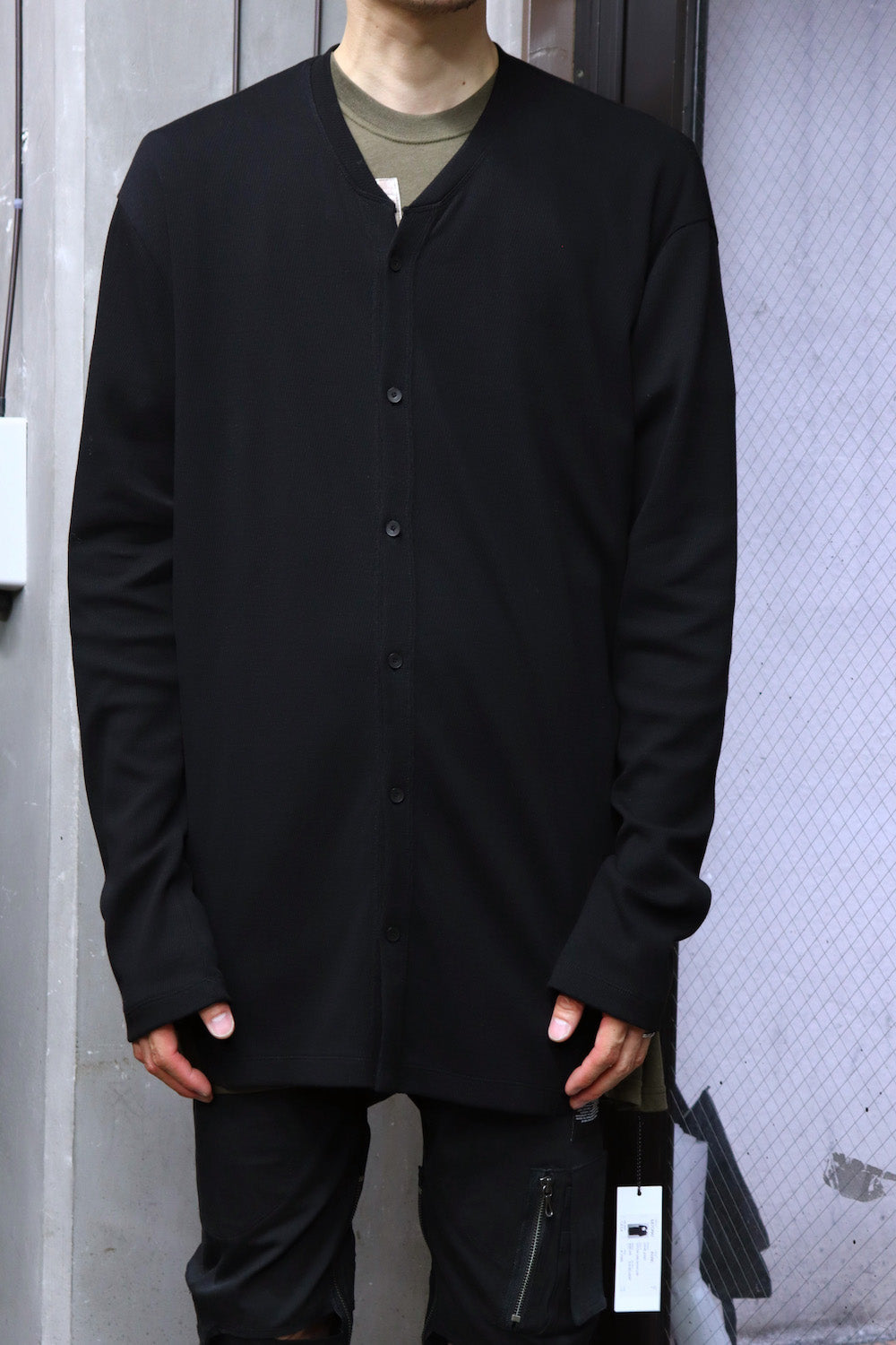 FRAMED HEM CARDIGAN Black