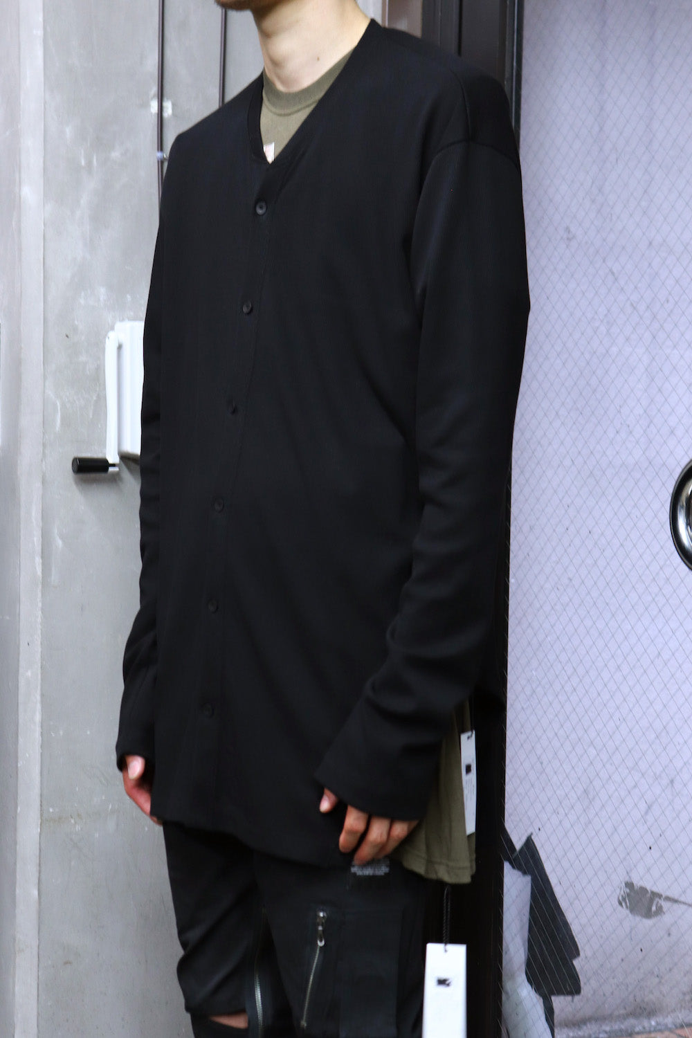 FRAMED HEM CARDIGAN Black