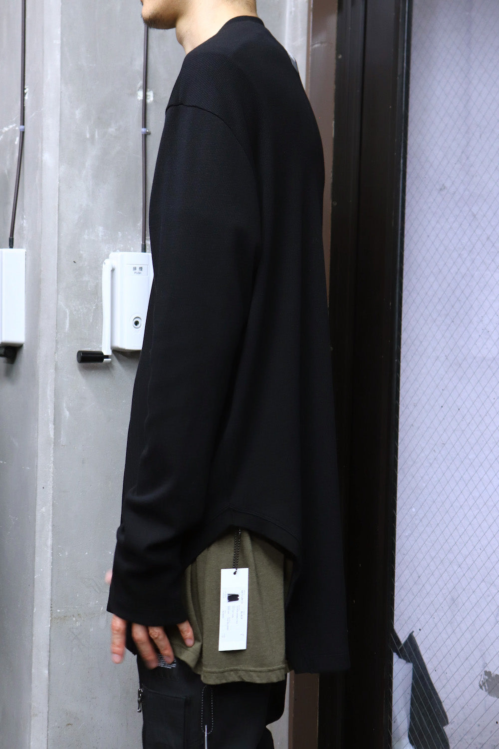 FRAMED HEM CARDIGAN Black