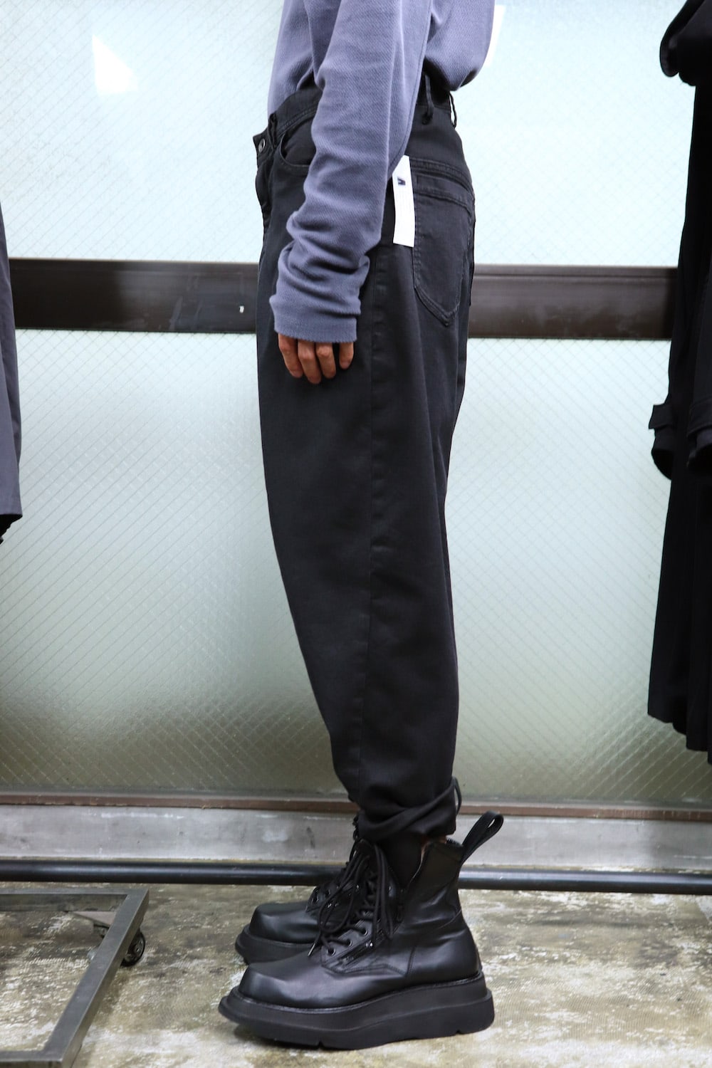 LOW CROTCH BAGGY PANTS Charcoal